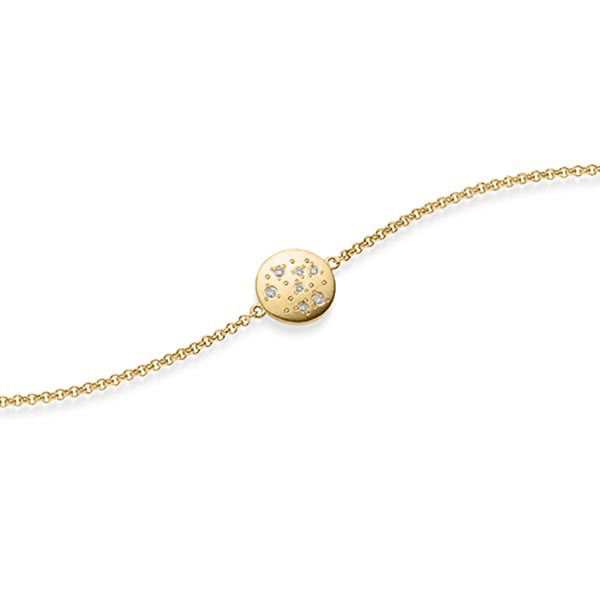 Armband mit Anhänger in Gelbgold 585 mit zus. 0,05 ct. tw, si von acredo - A-1871-2 Armband mit Anhänger in Gelbgold 585 mit zus. 0,05 ct. tw, si von acredo - A-1871-2