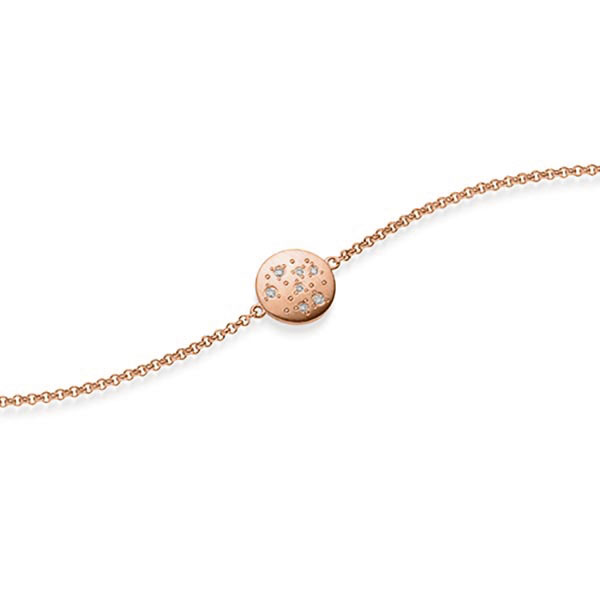 Armband mit Anhänger in Rotgold 585 mit zus. 0,05 ct. tw, si von acredo - A-1871-4 Armband mit Anhänger in Rotgold 585 mit zus. 0,05 ct. tw, si von acredo - A-1871-4