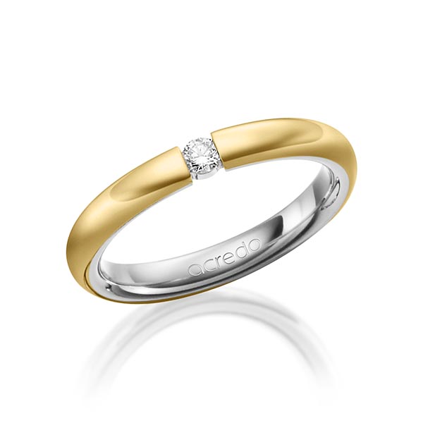 bicolor Trauring/Ehering in aussen Gelbgold 585 , innen Graugold 585 mit zus. 0,08 ct. Brillant tw, si von acredo - A-1475-12 bicolor Trauring/Ehering in aussen Gelbgold 585 , innen Graugold 585 mit zus. 0,08 ct. Brillant tw, si von acredo - A-1475-12