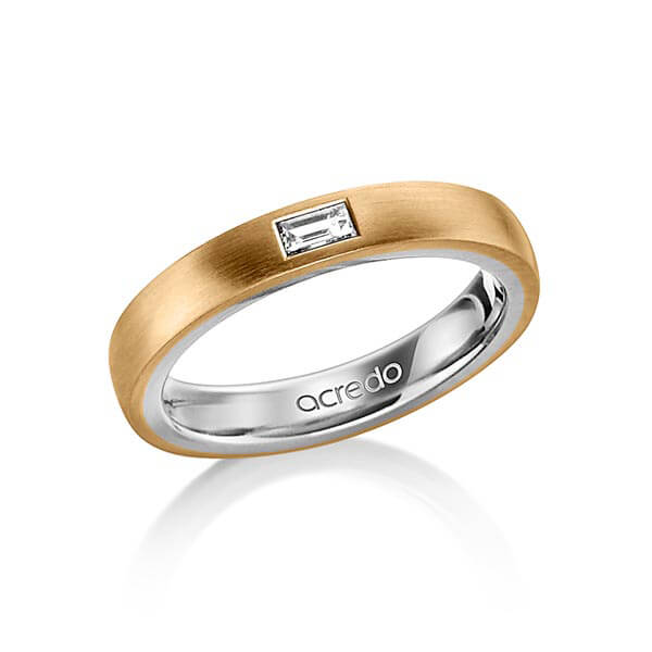bicolor Trauring/Ehering in aussen Roségold 750 , innen Platin 950 mit zus. 0,15 ct. Baguette-Diamant tw, vs von acredo - A-1478-12 bicolor Trauring/Ehering in aussen Roségold 750 , innen Platin 950 mit zus. 0,15 ct. Baguette-Diamant tw, vs von acredo - A-1478-12