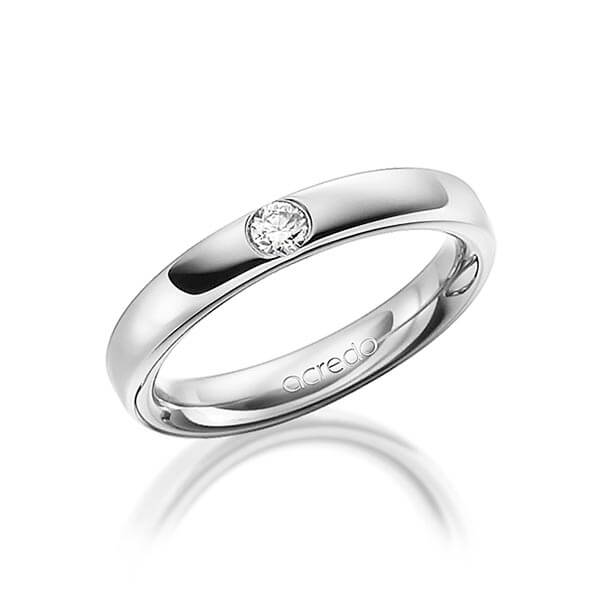 klassischer Trauring/Ehering in außen Weißgold 585 , innen Weißgold 585 mit zus. 0,12 ct. Brillant tw, si von acredo - A-1477-8 klassischer Trauring/Ehering in außen Weißgold 585 , innen Weißgold 585 mit zus. 0,12 ct. Brillant tw, si von acredo - A-1477-8