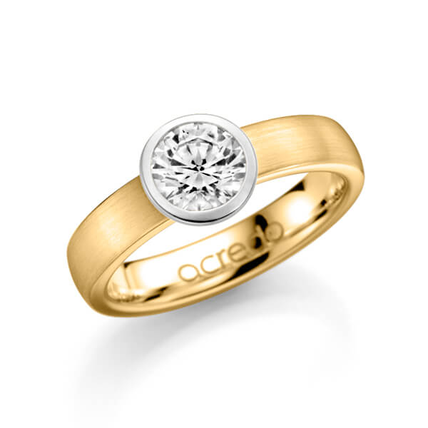 klassischer Trauring/Ehering in Gelbgold 585 mit 1 ct. Brillant tw, si von acredo - A-1134-3 klassischer Trauring/Ehering in Gelbgold 585 mit 1 ct. Brillant tw, si von acredo - A-1134-3