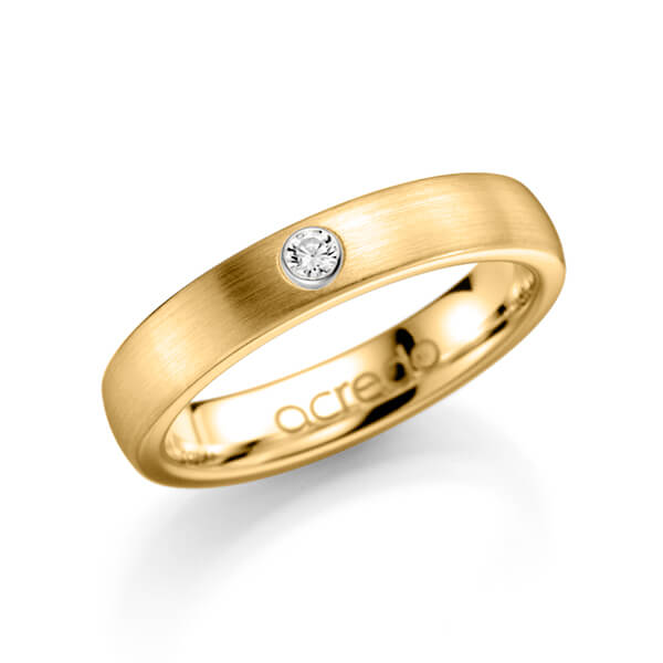 klassischer Trauring/Ehering in Gelbgold 585 mit zus. 0,1 ct. Brillant tw, si von acredo - A-1133-3 klassischer Trauring/Ehering in Gelbgold 585 mit zus. 0,1 ct. Brillant tw, si von acredo - A-1133-3