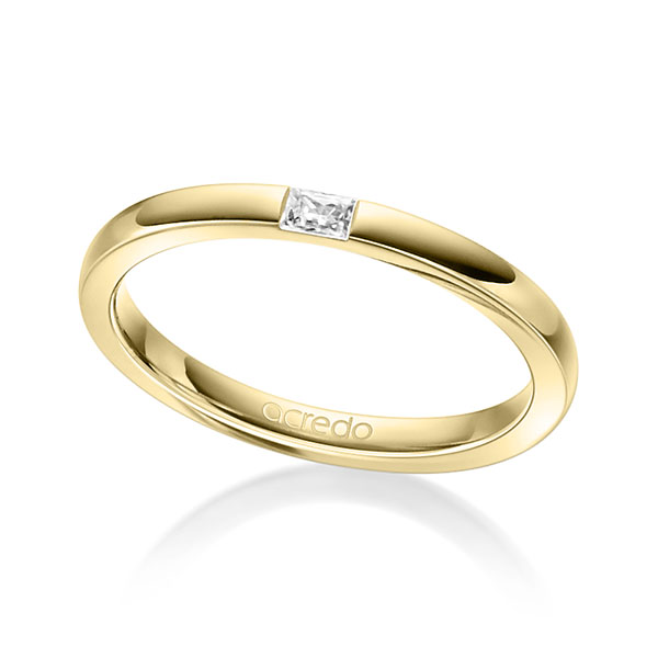 klassischer Trauring/Ehering in Gelbgold 750 mit zus. 0,07 ct. Baguette-Diamant tw, vs von acredo - A-1304-10 klassischer Trauring/Ehering in Gelbgold 750 mit zus. 0,07 ct. Baguette-Diamant tw, vs von acredo - A-1304-10