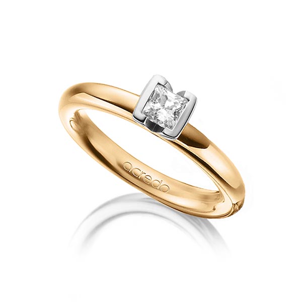 klassischer Trauring/Ehering in Roségold 585 mit 0,4 ct. Prinzess-Diamant tw, vs von acredo - A-1298-11 klassischer Trauring/Ehering in Roségold 585 mit 0,4 ct. Prinzess-Diamant tw, vs von acredo - A-1298-11