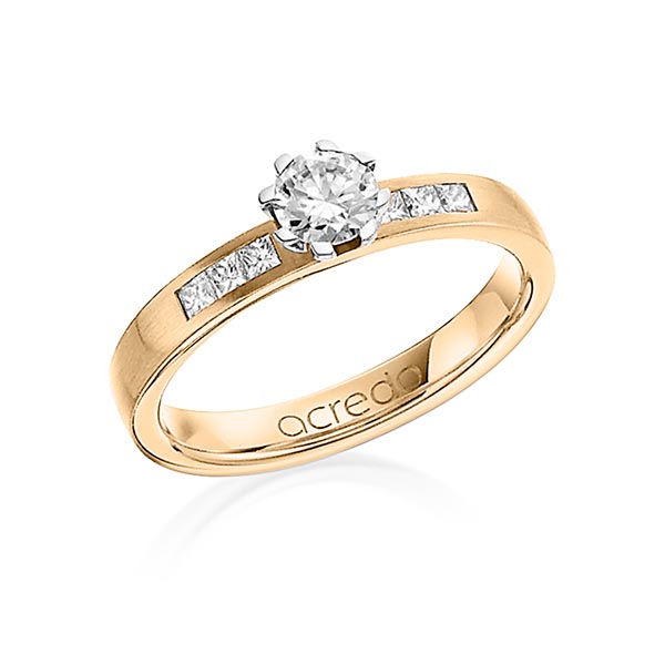 klassischer Trauring/Ehering in Roségold 750 mit 0,4 ct. + zus. 0,18 ct. Brillant & Prinzess-Diamant tw, vs tw, si von acredo - A-1268-12 klassischer Trauring/Ehering in Roségold 750 mit 0,4 ct. + zus. 0,18 ct. Brillant & Prinzess-Diamant tw, vs tw, si von acredo - A-1268-12