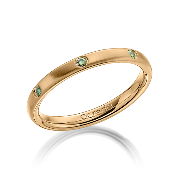 klassischer Trauring/Ehering in Roségold 750 mit zus. 0,14 ct. Brillant Apple Green von acredo - A-1275-21 klassischer Trauring/Ehering in Roségold 750 mit zus. 0,14 ct. Brillant Apple Green von acredo - A-1275-21