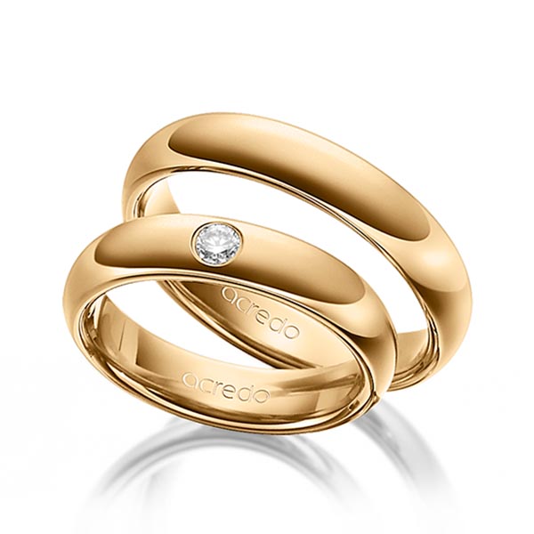 Paar klassische Trauringe/Eheringe in außen Roségold 585 , innen Roségold 585 mit zus. 0,1 ct. Brillant tw, si von acredo - A-1469-7 Paar klassische Trauringe/Eheringe in außen Roségold 585 , innen Roségold 585 mit zus. 0,1 ct. Brillant tw, si von acredo - A-1469-7