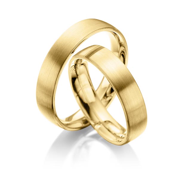 Paar klassische Trauringe/Eheringe in Gelbgold 585 von Steinberg - Q-1010-2 Paar klassische Trauringe/Eheringe in Gelbgold 585 von Steinberg - Q-1010-2
