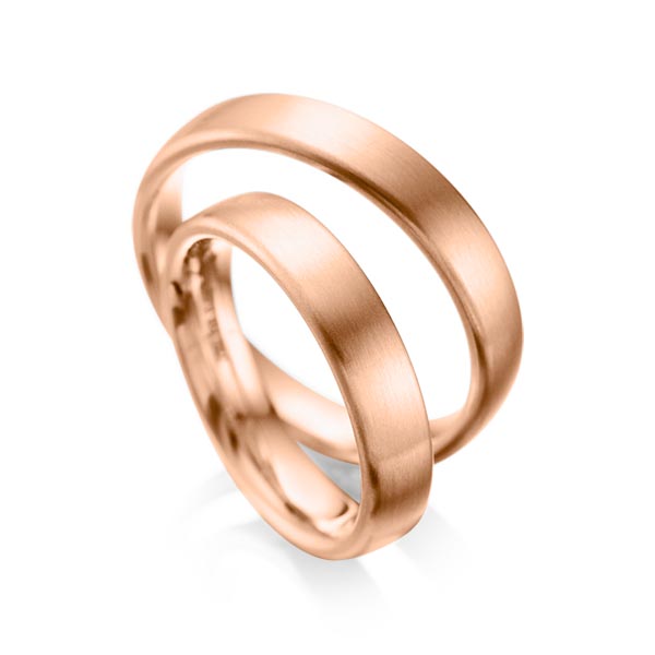 Paar klassische Trauringe/Eheringe in Rotgold 585 von acredo - A-1081-4 Paar klassische Trauringe/Eheringe in Rotgold 585 von acredo - A-1081-4