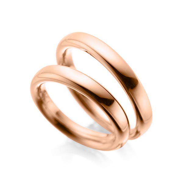 Paar klassische Trauringe/Eheringe in Rotgold 585 von acredo - A-1085-2 Paar klassische Trauringe/Eheringe in Rotgold 585 von acredo - A-1085-2