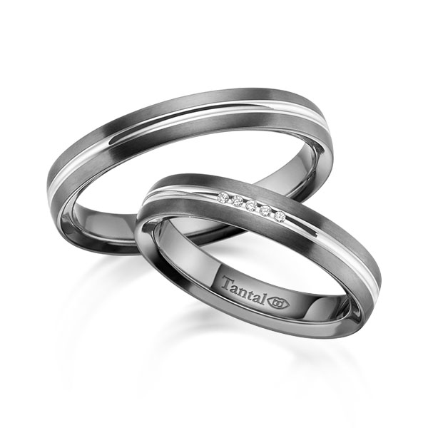 Set Bicolor trouwringen in inside Tantalum , outside Tantalum zilver 925 met in totaal 0,025 ct. Briljant tw/si - UQ-1052-1 Set Bicolor trouwringen in inside Tantalum , outside Tantalum zilver 925 met in totaal 0,025 ct. Briljant tw/si - UQ-1052-1