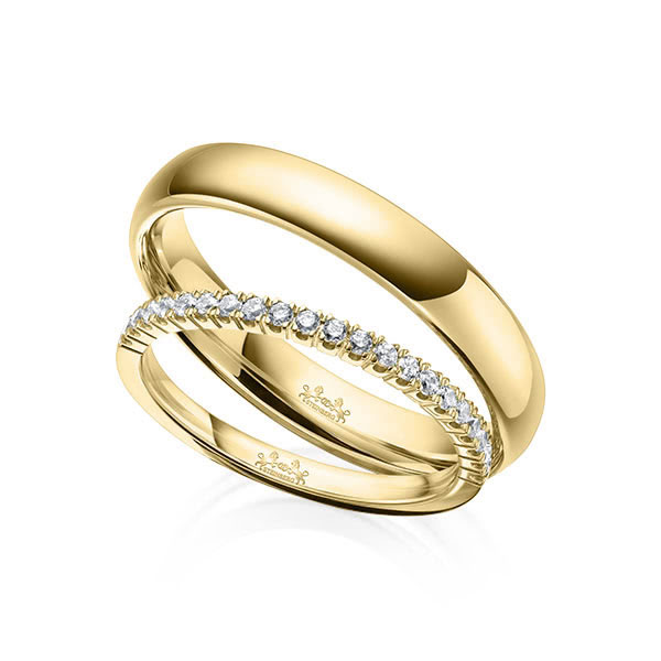 Set in Gelbgold 585 halbausgefasst mit zus. 0,21 ct. Brillant tw, si von Steinberg - Q-1620-2 Set in Gelbgold 585 halbausgefasst mit zus. 0,21 ct. Brillant tw, si von Steinberg - Q-1620-2