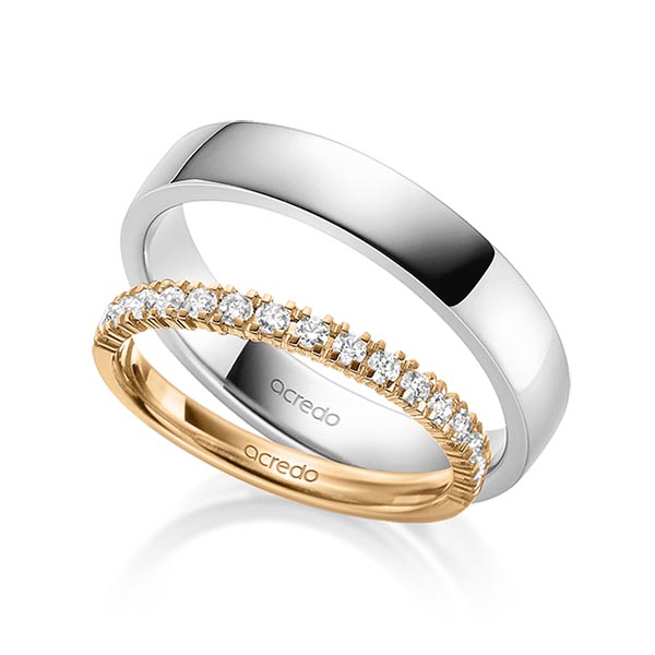 Set in Roségold 585 halbausgefasst mit zus. 0,3 ct. Brillant tw, vs von acredo - A-1879-1 Set in Roségold 585 halbausgefasst mit zus. 0,3 ct. Brillant tw, vs von acredo - A-1879-1