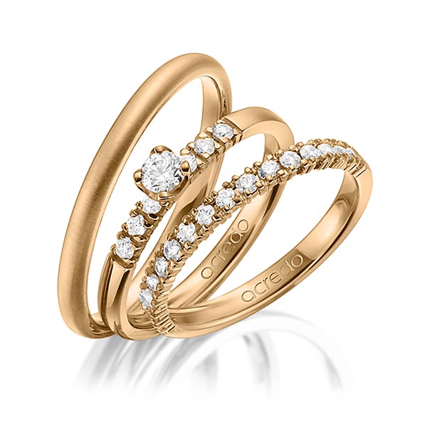 Set in Roségold 585 halbausgefasst mit zus. 0,59 ct. Brillant tw, si von acredo - A-1431-6 Set in Roségold 585 halbausgefasst mit zus. 0,59 ct. Brillant tw, si von acredo - A-1431-6