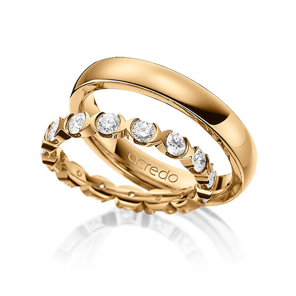 Set in Roségold 585 vollausgefasst mit zus. 1,5 ct. Brillant tw, vs von acredo - A-1483-1 Set in Roségold 585 vollausgefasst mit zus. 1,5 ct. Brillant tw, vs von acredo - A-1483-1