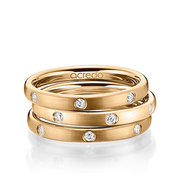 Set in Roségold 750 mit zus. 0,42 ct. Brillant tw, si von acredo - A-1450-14 Set in Roségold 750 mit zus. 0,42 ct. Brillant tw, si von acredo - A-1450-14