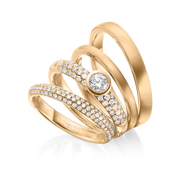 Set in Roségold 750 mit zus. 0,99 ct. Brillant tw, si tw, vs von acredo - A-1415-15 Set in Roségold 750 mit zus. 0,99 ct. Brillant tw, si tw, vs von acredo - A-1415-15