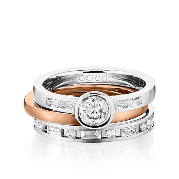Set in Weissgold 585 mit 0,5 ct. + zus. 1,005 ct. Brillant & Baguette-Diamant tw, si tw, vs von acredo - A-1441-1 Set in Weissgold 585 mit 0,5 ct. + zus. 1,005 ct. Brillant & Baguette-Diamant tw, si tw, vs von acredo - A-1441-1