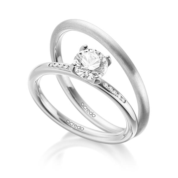 Set in Weißgold 585 mit 0,7 ct. + zus. 0,05 ct. Brillant tw, si von acredo - A-1935-1 Set in Weißgold 585 mit 0,7 ct. + zus. 0,05 ct. Brillant tw, si von acredo - A-1935-1