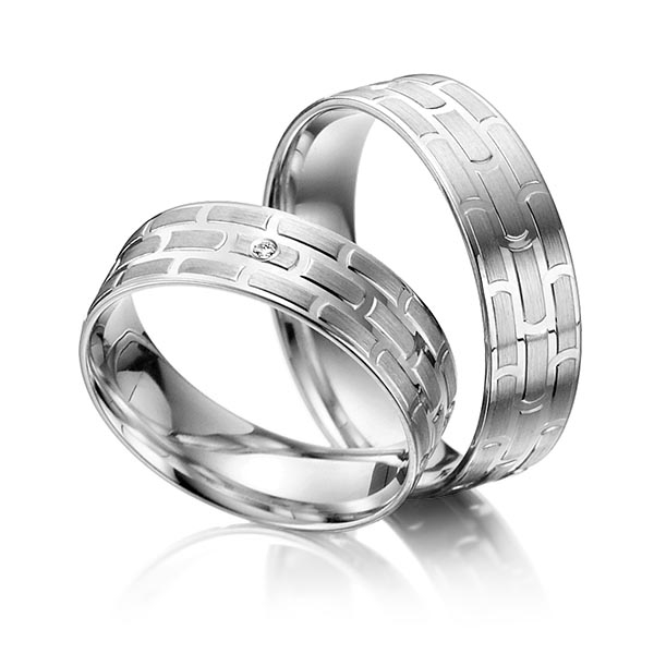 Set klassieke trouwringen in 600 Platinahoudend metaal (60%) met in totaal 0,01 ct. Briljant tw/si - NP-1172-1 Set klassieke trouwringen in 600 Platinahoudend metaal (60%) met in totaal 0,01 ct. Briljant tw/si - NP-1172-1