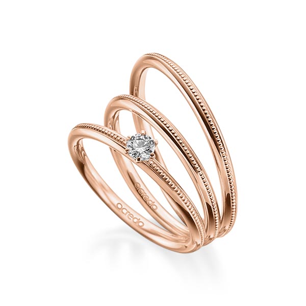 Tri-Set in Rotgold 585 mit zus. 0,15 ct. Brillant tw, si von acredo - A-1859-3 Tri-Set in Rotgold 585 mit zus. 0,15 ct. Brillant tw, si von acredo - A-1859-3