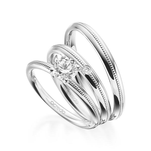 Tri-Set in Weißgold 585 mit 0,7 ct. + zus. 0,03 ct. Brillant tw, si von acredo - A-1861-4 Tri-Set in Weißgold 585 mit 0,7 ct. + zus. 0,03 ct. Brillant tw, si von acredo - A-1861-4