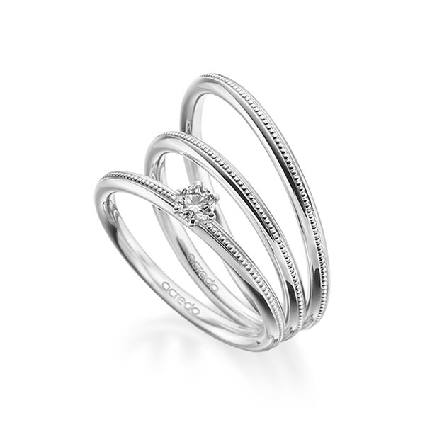 Tri-Set in Weißgold 585 mit zus. 0,15 ct. Brillant tw, si von acredo - A-1859-1 Tri-Set in Weißgold 585 mit zus. 0,15 ct. Brillant tw, si von acredo - A-1859-1