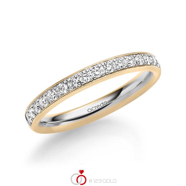 bicolor Memoire-Trauring/Ehering in Roségold 585 Graugold 585 halbausgefasst mit zus. 0,4 ct. Brillant tw, si von acredo - A-1727-11 bicolor Memoire-Trauring/Ehering in Roségold 585 Graugold 585 halbausgefasst mit zus. 0,4 ct. Brillant tw, si von acredo - A-1727-11