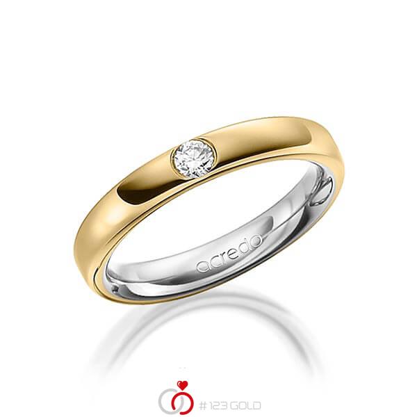 bicolor Trauring/Ehering in aussen Graugold 585 , innen Gelbgold 585 mit zus. 0,12 ct. Brillant tw, si von acredo - A-1477-10 bicolor Trauring/Ehering in aussen Graugold 585 , innen Gelbgold 585 mit zus. 0,12 ct. Brillant tw, si von acredo - A-1477-10