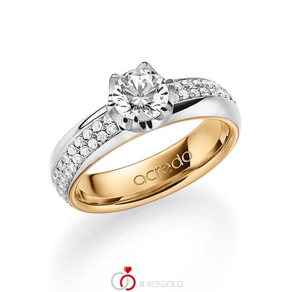 bicolor Trauring/Ehering in außen Platin 950 , innen Roségold 750 mit 0,7 ct. + zus. 0,672 ct. Brillant tw, si tw, vs von acredo - A-1542-9 bicolor Trauring/Ehering in außen Platin 950 , innen Roségold 750 mit 0,7 ct. + zus. 0,672 ct. Brillant tw, si tw, vs von acredo - A-1542-9