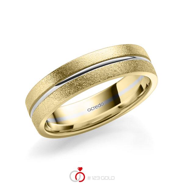 bicolor Trauring/Ehering in Gelbgold 585 Weissgold 585 von acredo - A-2187-11 bicolor Trauring/Ehering in Gelbgold 585 Weissgold 585 von acredo - A-2187-11