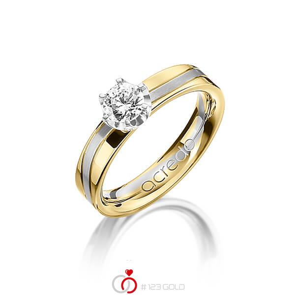 bicolor Trauring/Ehering in Gelbgold 750 Graugold 750 mit 0,4 ct. Brillant tw, si von acredo - A-1210-8 bicolor Trauring/Ehering in Gelbgold 750 Graugold 750 mit 0,4 ct. Brillant tw, si von acredo - A-1210-8