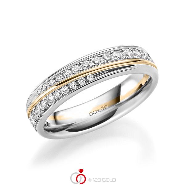 bicolor Trauring/Ehering in Weißgold 585 Roségold 585 mit zus. 0,964 ct. Brillant tw, si von acredo - A-1631-14 bicolor Trauring/Ehering in Weißgold 585 Roségold 585 mit zus. 0,964 ct. Brillant tw, si von acredo - A-1631-14