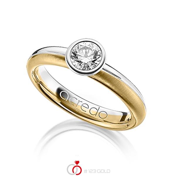Bicolor trouwring in witgoud 14 kt. geelgoud 14 kt. met 0,5 ct. Briljanten tw/si van acredo - A-1206-8 Bicolor trouwring in witgoud 14 kt. geelgoud 14 kt. met 0,5 ct. Briljanten tw/si van acredo - A-1206-8