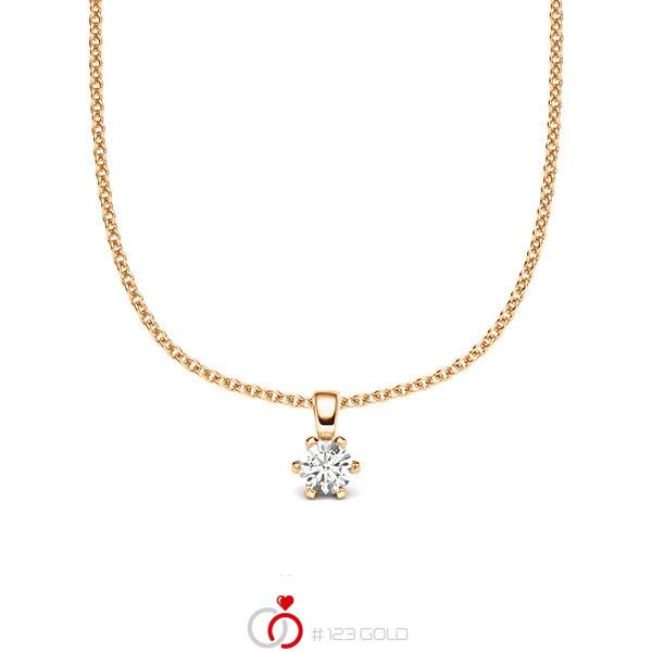 collier met hanger in roségoud 14 kt. met in totaal 0,12 ct. Briljant tw/si van acredo - A-2060-12 collier met hanger in roségoud 14 kt. met in totaal 0,12 ct. Briljant tw/si van acredo - A-2060-12