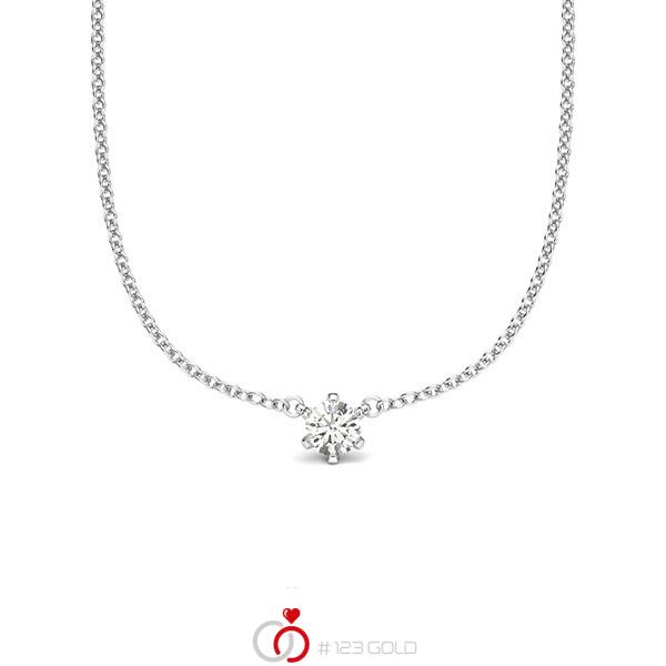 collier met hanger in witgoud 14 kt. met in totaal 0,08 ct. Briljant tw/si van acredo - A-2064-5 collier met hanger in witgoud 14 kt. met in totaal 0,08 ct. Briljant tw/si van acredo - A-2064-5