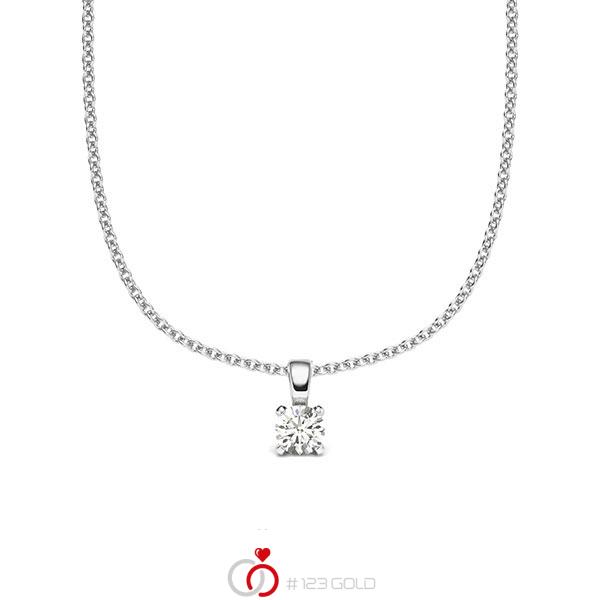 collier met hanger in witgoud 14 kt. met in totaal 0,1 ct. Briljant tw/si van acredo - A-2059-9 collier met hanger in witgoud 14 kt. met in totaal 0,1 ct. Briljant tw/si van acredo - A-2059-9