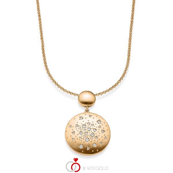 Kette mit Anhänger in Roségold 585 mit zus. 0,365 ct. tw, si von acredo - A-1835-1 Kette mit Anhänger in Roségold 585 mit zus. 0,365 ct. tw, si von acredo - A-1835-1