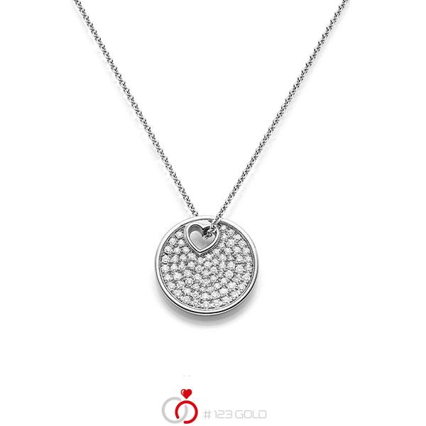 Kette mit Anhänger in Weissgold 585 mit zus. 1,205 ct. tw, si von acredo - A-1516-1 Kette mit Anhänger in Weissgold 585 mit zus. 1,205 ct. tw, si von acredo - A-1516-1