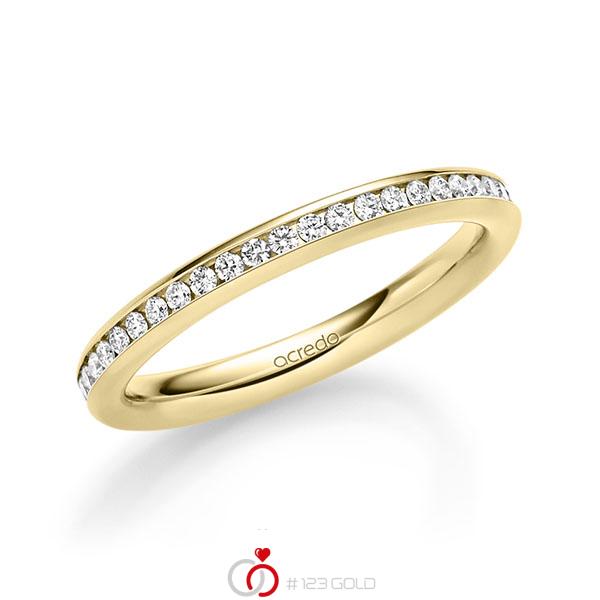 klassieke Memoire-trouwring in geelgoud 14 kt. volledig gezet met in totaal 0,46 ct. Briljant tw/si van acredo - A-1720-2 klassieke Memoire-trouwring in geelgoud 14 kt. volledig gezet met in totaal 0,46 ct. Briljant tw/si van acredo - A-1720-2