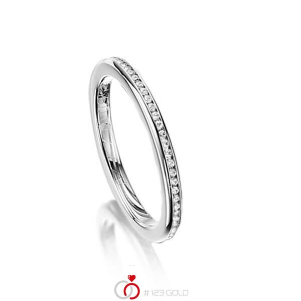 klassieke Memoire-trouwring in witgoud 14 kt. volledig gezet met in totaal 0,295 ct. Briljant tw/si van acredo - A-1115-1 klassieke Memoire-trouwring in witgoud 14 kt. volledig gezet met in totaal 0,295 ct. Briljant tw/si van acredo - A-1115-1