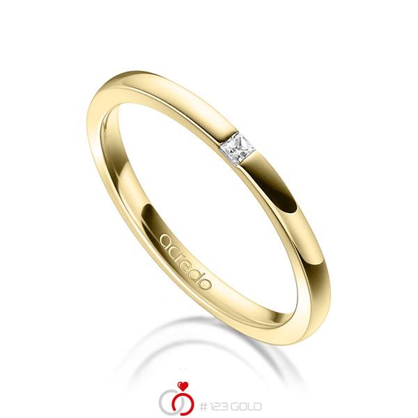 klassieke trouwring in geelgoud 14 kt. met in totaal 0,03 ct. Princess-Diamant tw/si van acredo - A-1303-5 klassieke trouwring in geelgoud 14 kt. met in totaal 0,03 ct. Princess-Diamant tw/si van acredo - A-1303-5