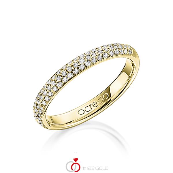 klassieke trouwring in geelgoud 14 kt. met in totaal 0,38 ct. Briljant tw/si van acredo - A-1262-2 klassieke trouwring in geelgoud 14 kt. met in totaal 0,38 ct. Briljant tw/si van acredo - A-1262-2