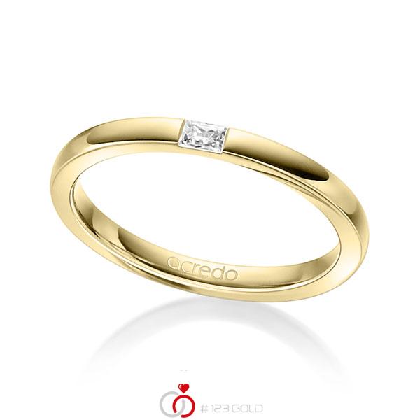 klassieke trouwring in geelgoud 18 kt. met in totaal 0,07 ct. Baguette-Diamant tw,vs van acredo - A-1304-10 klassieke trouwring in geelgoud 18 kt. met in totaal 0,07 ct. Baguette-Diamant tw,vs van acredo - A-1304-10
