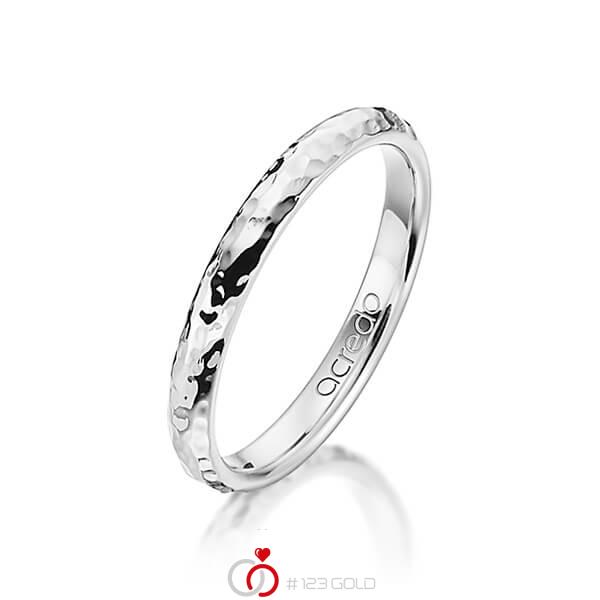 klassieke trouwring in grijsgoud 14 kt. hamerslag van acredo - A-1274-5 klassieke trouwring in grijsgoud 14 kt. hamerslag van acredo - A-1274-5