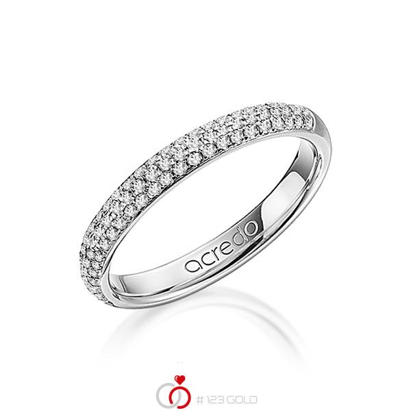 klassieke trouwring in grijsgoud 14 kt. met in totaal 0,38 ct. Briljant tw/si van acredo - A-1262-4 klassieke trouwring in grijsgoud 14 kt. met in totaal 0,38 ct. Briljant tw/si van acredo - A-1262-4