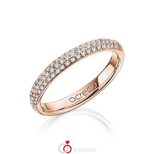 klassieke trouwring in roodgoud 14 kt. met in totaal 0,38 ct. Briljant tw/si van acredo - A-1262-5 klassieke trouwring in roodgoud 14 kt. met in totaal 0,38 ct. Briljant tw/si van acredo - A-1262-5