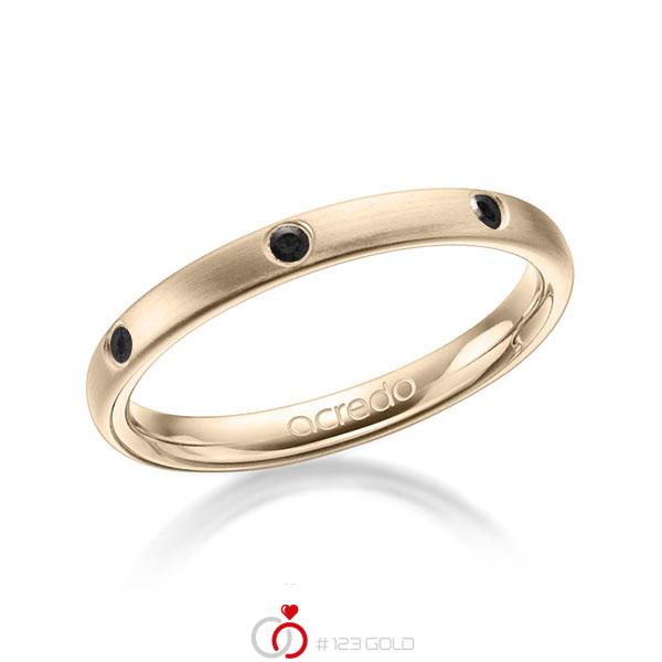 klassieke trouwring in Signature Gold 585 met in totaal 0,14 ct. Briljant Zwart van acredo - A-1275-50 klassieke trouwring in Signature Gold 585 met in totaal 0,14 ct. Briljant Zwart van acredo - A-1275-50