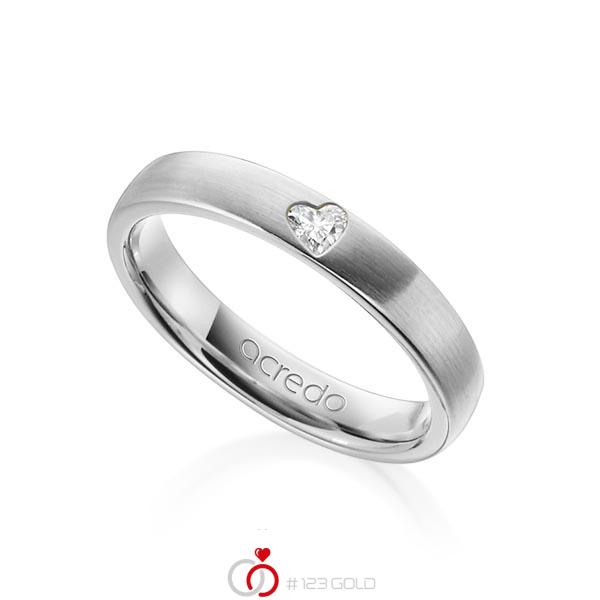 klassieke trouwring in witgoud 14 kt. met in totaal 0,08 ct. Hart-Diamant tw,vs van acredo - A-1242-10 klassieke trouwring in witgoud 14 kt. met in totaal 0,08 ct. Hart-Diamant tw,vs van acredo - A-1242-10